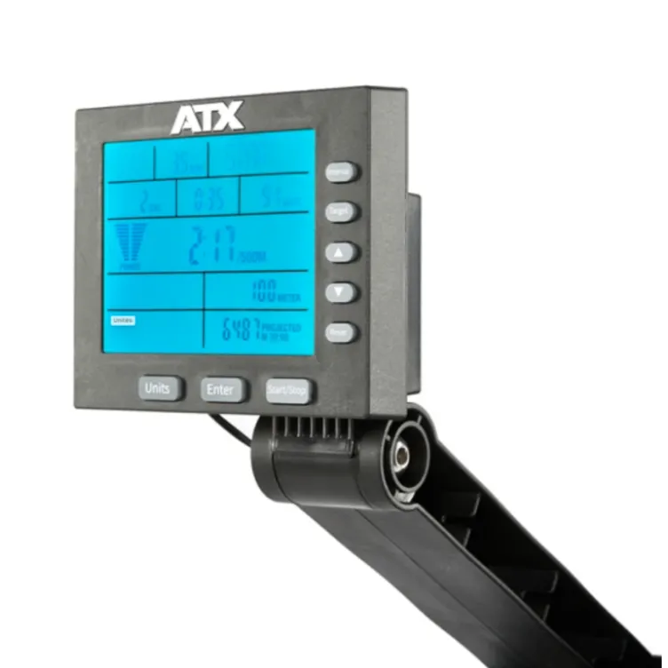 Air rower ATX fitness avec résistance à l'air réglable - Moniteur de bord