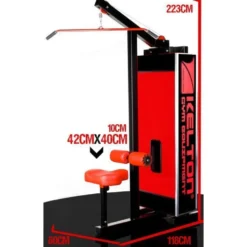 Appareil de musculation dorsaux avec poulie et colonne de poids de 112.5 kg pour salle de musculation commerciale