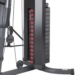 Appareil de musculation home-gym avec presse pectorale et pupitre à biceps - Colonne de poids 67.5 kg