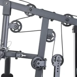 Appareil de musculation home-gym avec presse pectorale et pupitre à biceps - Colonne de poids 67.5 kg