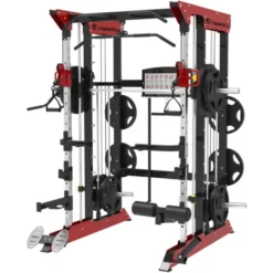 Appareil de musculation multifonction avec double colonne de poids et poulie haute / basse - Smith machine