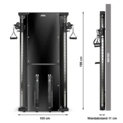 Appareil de tirage poulie vis à vis mural ATX avec capacité de charge 2 x 60 kg