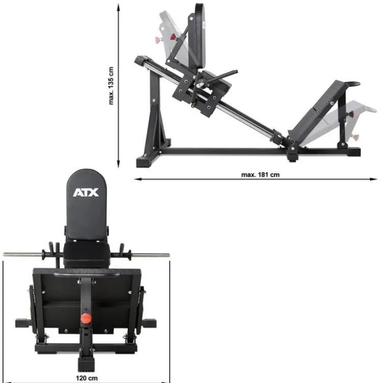 Appareil pour cuisses et mollets compact semi-professionnel - Capacité de charge 500kg - Gamme ATX