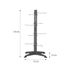 Arbre de stockage pour accessoires de musculation et fitness - 8 crochets avec capacité de 30 kg