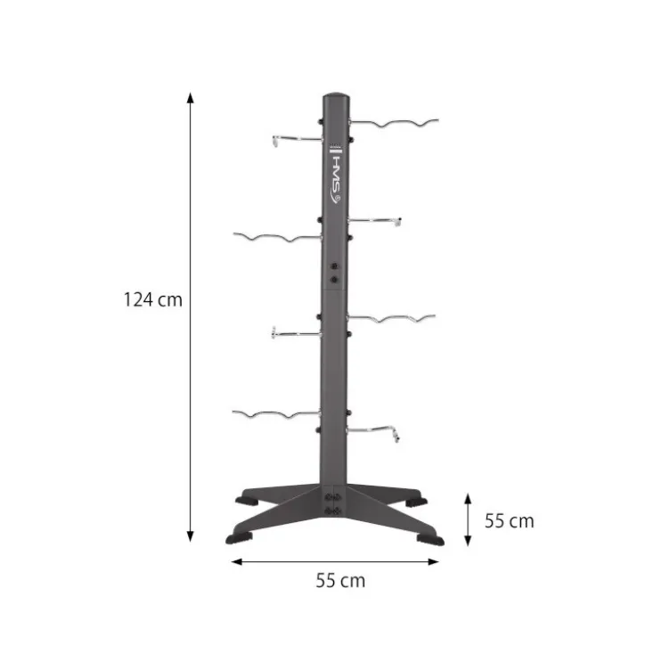 Arbre de stockage pour accessoires de musculation et fitness - 8 crochets avec capacité de 30 kg