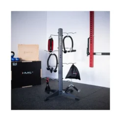 Arbre de stockage pour accessoires de musculation et fitness - 8 crochets avec capacité de 30 kg