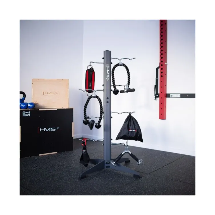 Arbre de stockage pour accessoires de musculation et fitness - 8 crochets avec capacité de 30 kg