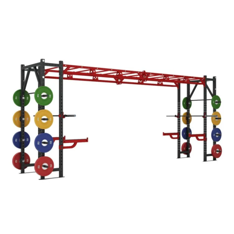 Athletic Bridge Rack DR50 X Line Titanium Strength - Structure de cross-fit à double racks et échelles monkey bars