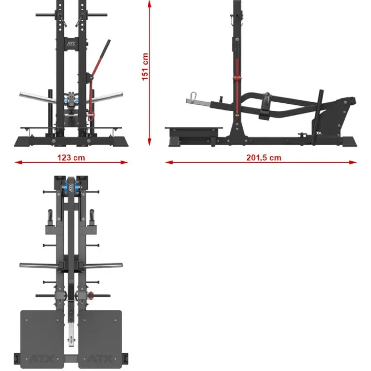 ATX Belt squat professionnel capacité de charge 600 kg - Machine à Squats et Dips