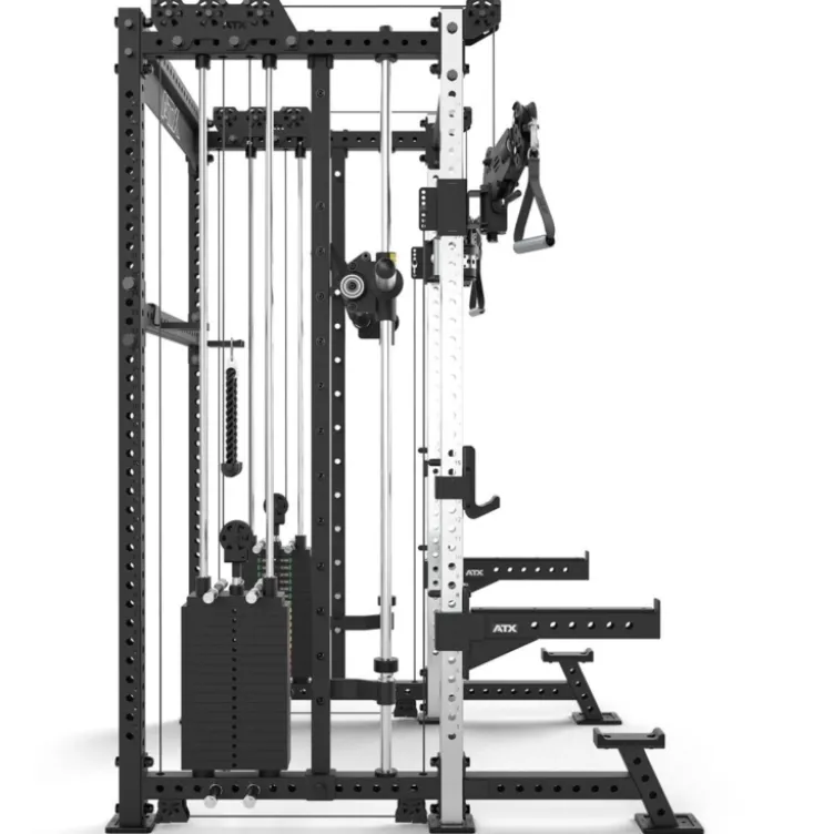 ATX Cable Smith Rack – Rack de musculation complet avec multipresse et colonnes de poids 2 x 90 kg