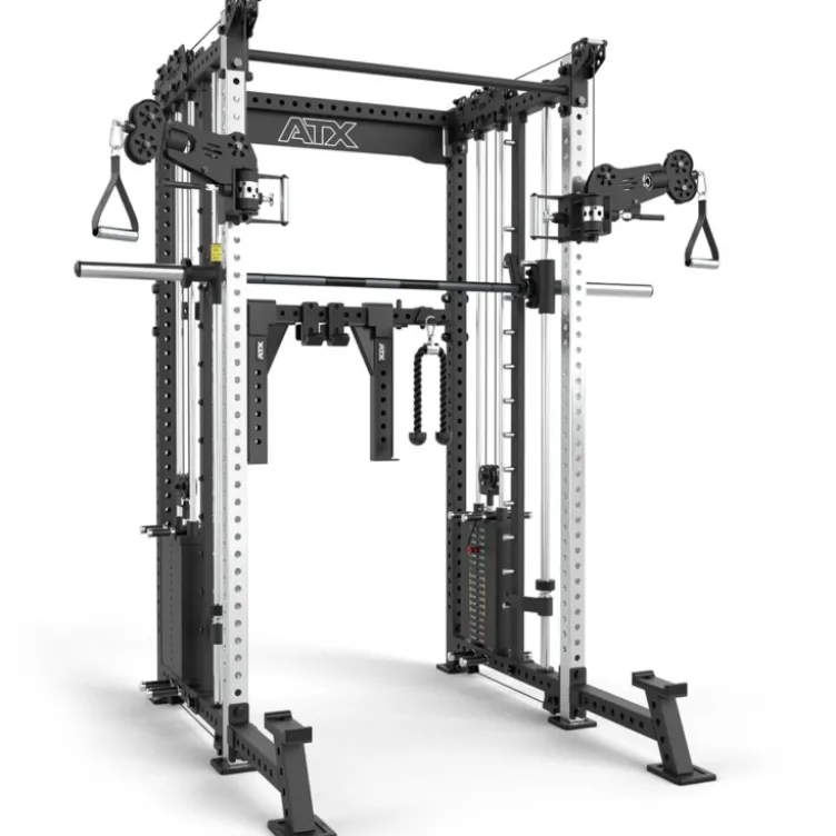 ATX Cable Smith Rack – Rack de musculation complet avec multipresse et colonnes de poids 2 x 90 kg