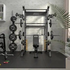 ATX Cable Smith Rack – Rack de musculation complet avec multipresse et colonnes de poids 2 x 90 kg