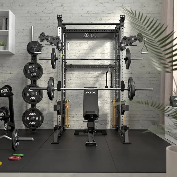 ATX Cable Smith Rack – Rack de musculation complet avec multipresse et colonnes de poids 2 x 90 kg
