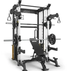ATX Cable Smith Rack – Rack de musculation complet avec multipresse et colonnes de poids 2 x 90 kg