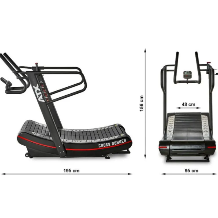 ATX Cross-Runner - Tapis de course incurvé avec 8 niveaux de résistances et écran LCD