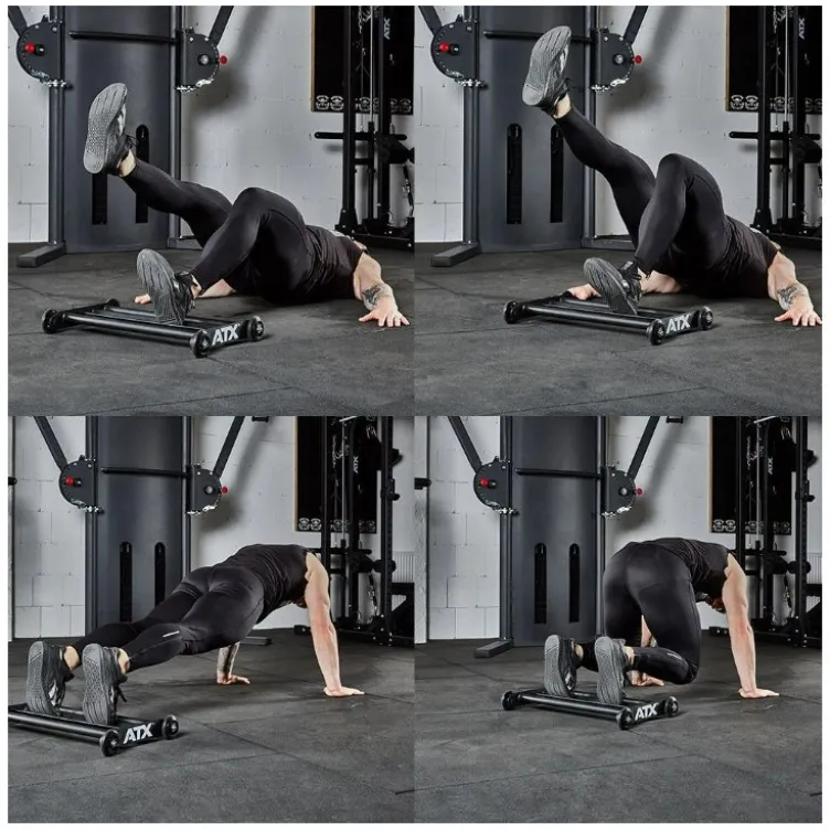 ATX Glute ham roller en métal avec roulettes de diamètre 90 mm - Exercices de musculation
