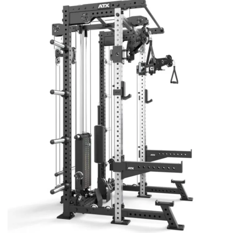 ATX Hardcore - Half rack dual pull station à charge guidée 125 kg - 4 points de traction