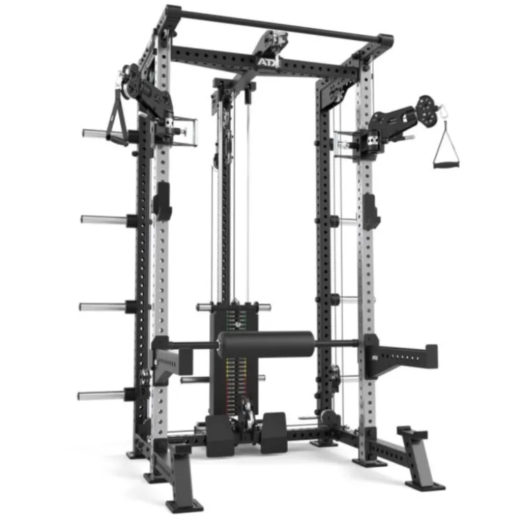 ATX Hardcore - Half rack dual pull station à charge guidée 125 kg - 4 points de traction