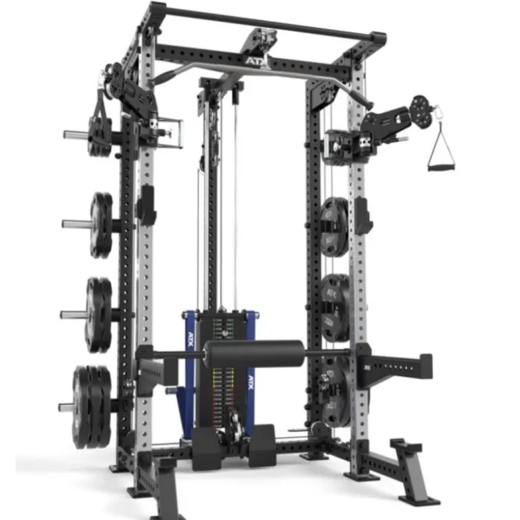 ATX Hardcore - Half rack dual pull station à charge guidée 125 kg - 4 points de traction