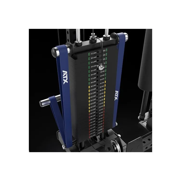 ATX Hardcore - Half rack dual pull station à charge guidée 125 kg - 4 points de traction