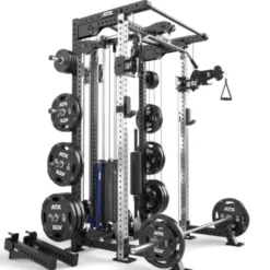ATX Hardcore - Half rack dual pull station à charge guidée 125 kg - 4 points de traction