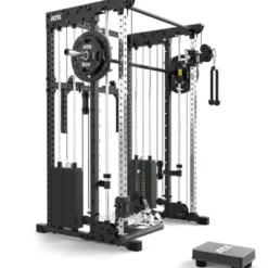 ATX Multi Rack 195 cm – Station multipostes compacte avec Smith Machine et doubles colonnes de poids 100 kg