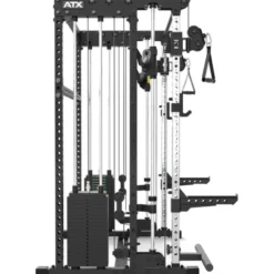 ATX Multi Rack 195 cm – Station multipostes compacte avec Smith Machine et doubles colonnes de poids 100 kg