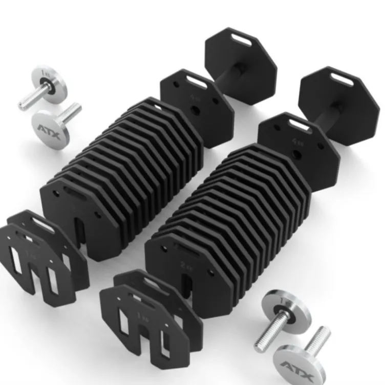ATX Octa Dumbells 4 à 36 kg évolutif jusqu'à 65 kg pour home gym- Système d'haltères intelligents ATX fitness