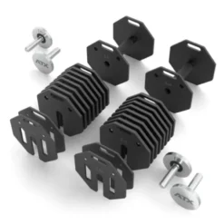 ATX Octa Dumbells - Système d'haltères réglables et modulaires en acier de 4 à 24 kg - Extensible jusqu'à 65 kg