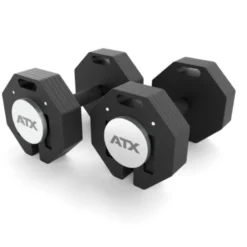 ATX Octa Dumbells - Système d'haltères réglables et modulaires en acier de 4 à 24 kg - Extensible jusqu'à 65 kg