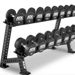ATX Support de stockage pour haltères ronds avec bacs de rangement de taille universelle - Extensible