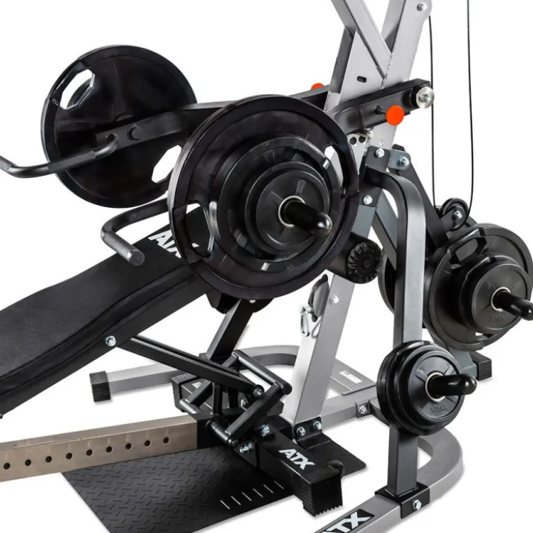 ATX Triplex appareil de musculation Home-gym multiposte + Pack de poids olympiques 125 kg
