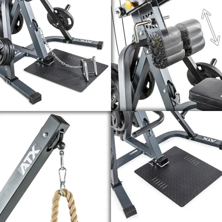 ATX Triplex appareil de musculation Home-gym multiposte + Pack de poids olympiques 125 kg