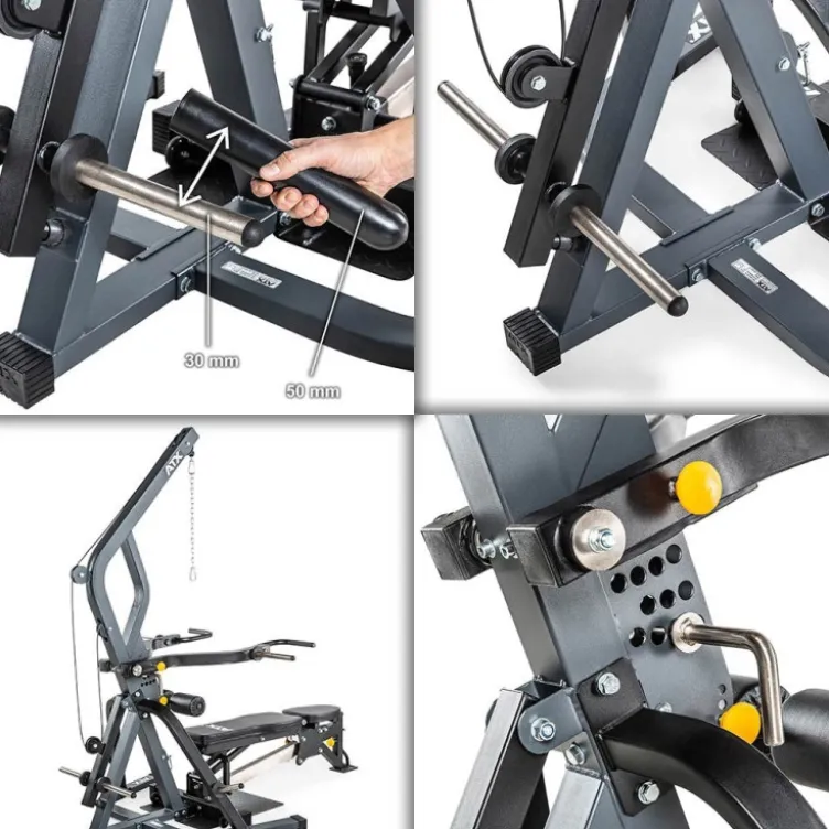 ATX Triplex appareil de musculation Home-gym multiposte + Pack de poids olympiques 125 kg