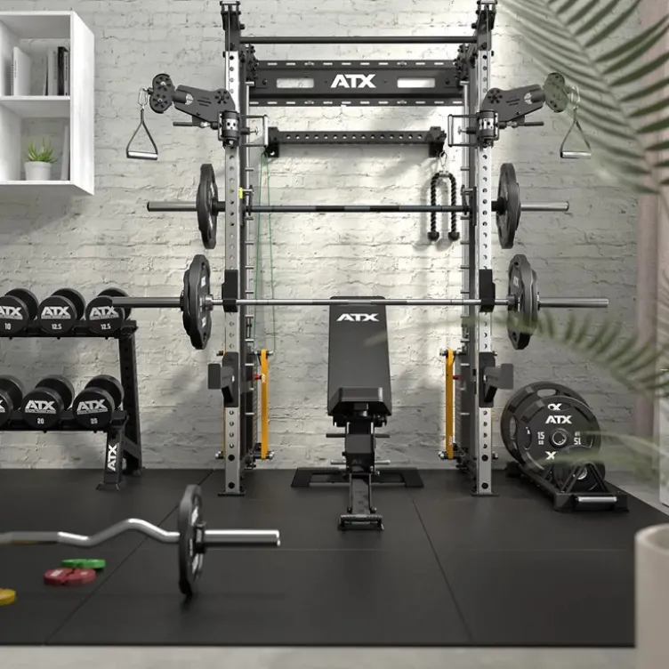 ATX Wall Cable Smith Rack avec Multipresse Guidée et 2 x 90 kg – Station de musculation compacte à fixation murale