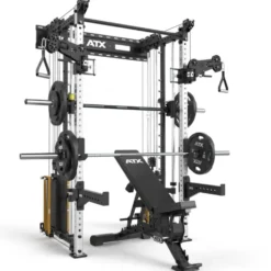 ATX Wall Cable Smith Rack avec Multipresse Guidée et 2 x 90 kg – Station de musculation compacte à fixation murale