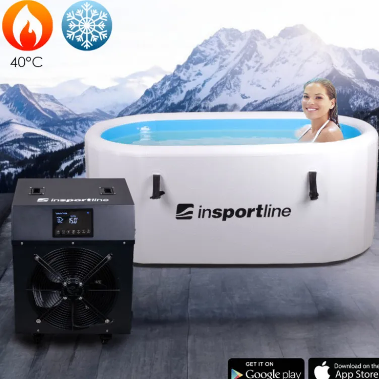 Bain gonflable de thérapie par le froid et le chaud 135 x 80 x 65 cm avec thermostat pour la santé du corps - 3°C jusqu'à 40°C