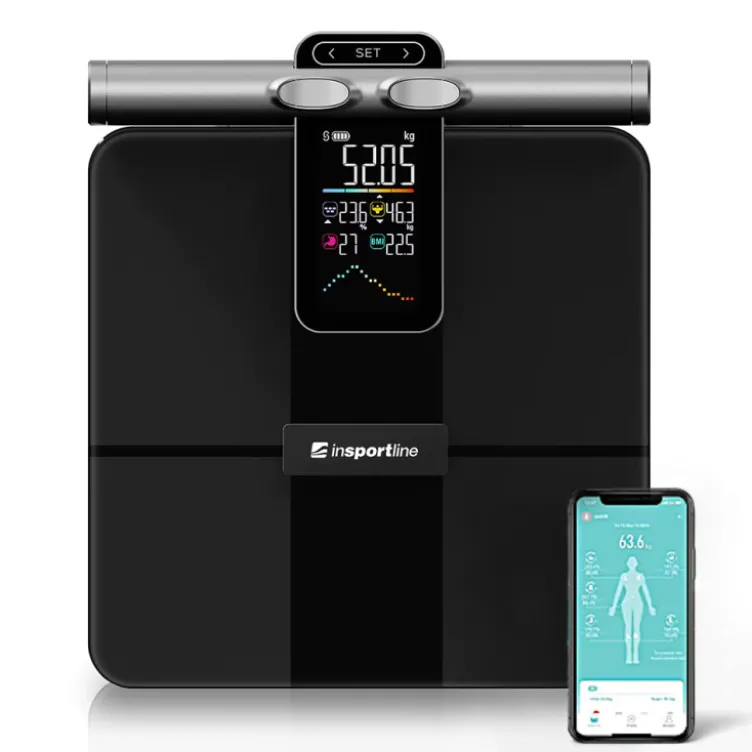 Balance intelligente et connectée d'analyse corporelle pour sportifs et sportives - 5 à 180 kg avec 8 électrodes