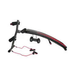 Banc à abdominaux réglable avec paire d'haltère en vinyle pour home gym