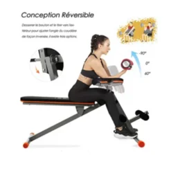 Banc à abdos 4 en 1 multifonction pour training à domicile ou en salle de sport
