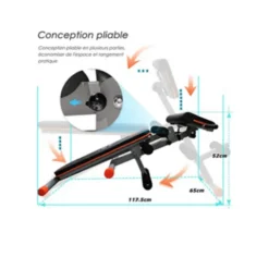 Banc à abdos 4 en 1 multifonction pour training à domicile ou en salle de sport