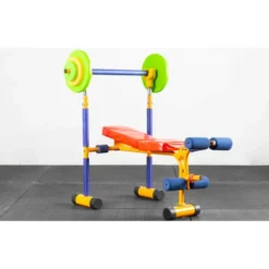 Banc de développé couché avec Leg Curl pour enfants - Jouet de musculation enfants