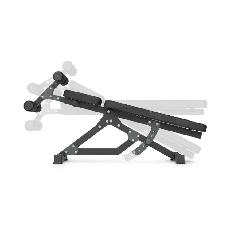Banc de musculation à abdominaux avec dossier et rouleaux de blocage réglables