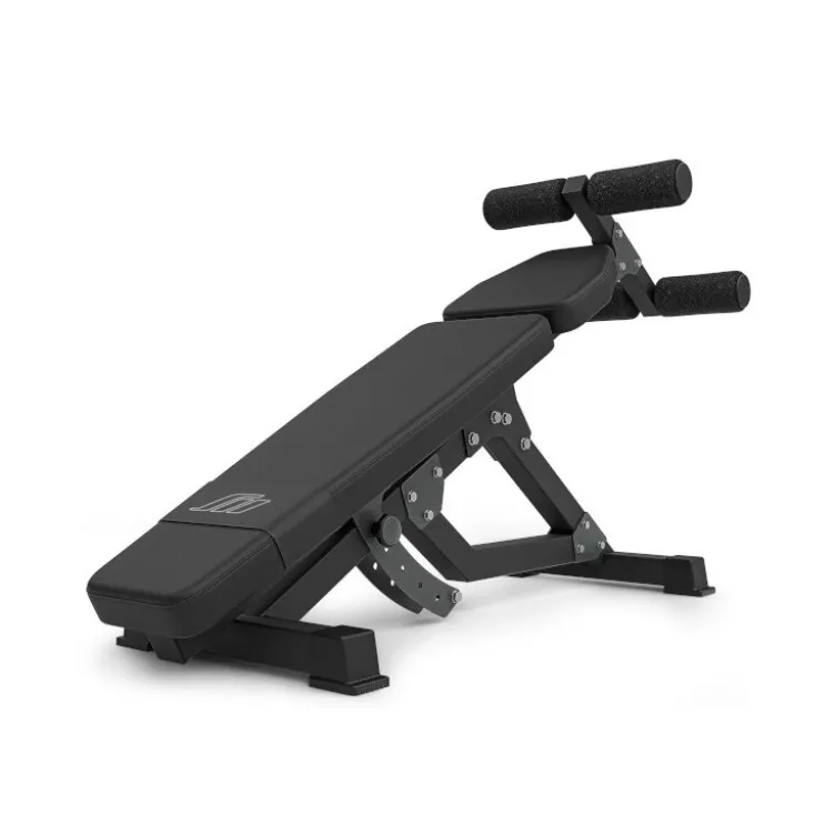 Banc de musculation à abdominaux avec dossier et rouleaux de blocage réglables