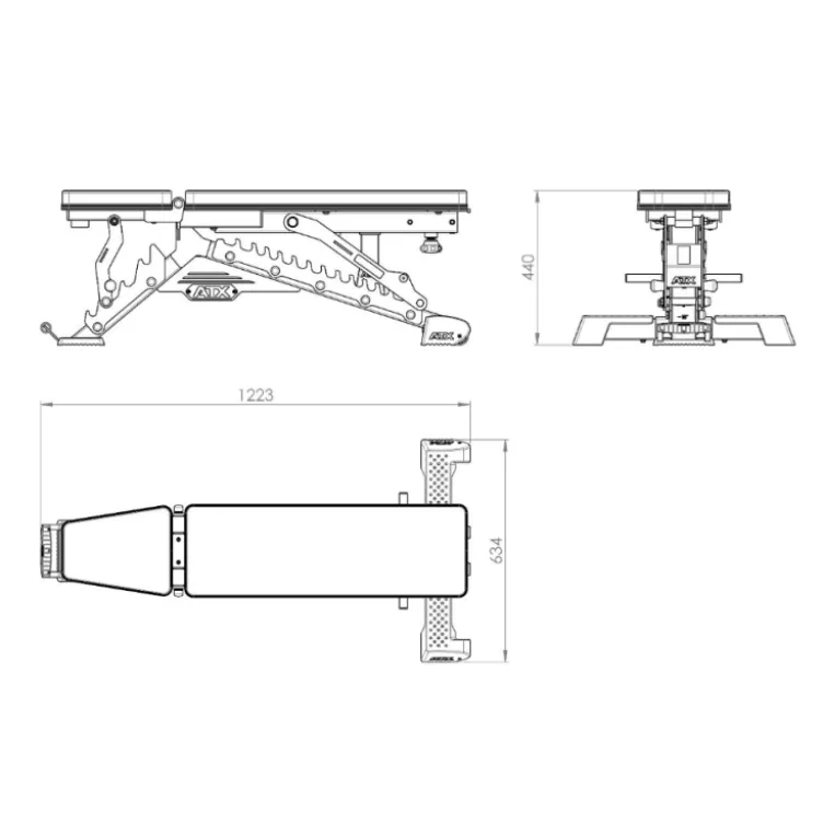 Banc de musculation ATX Warrior avec dossier large pour home-gym - Sellerie Grip en Polyuréthane