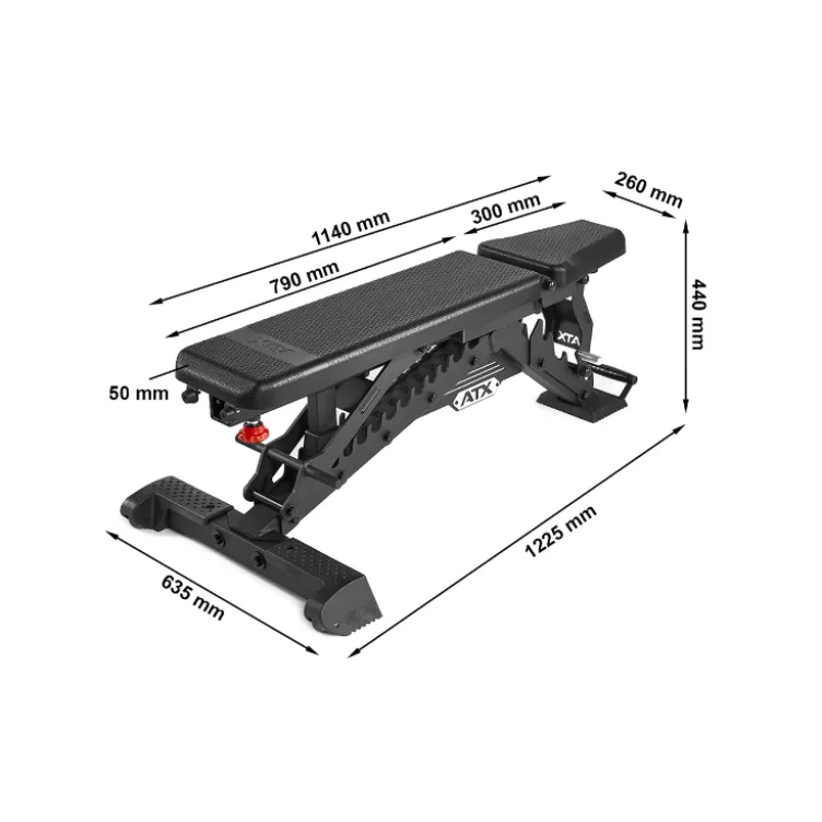 Banc de musculation ATX Warrior avec dossier large pour home-gym - Sellerie Grip en Polyuréthane