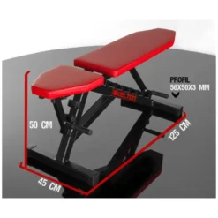 Banc de musculation avec dossier réglable sur 7 positions pour entraînement du haut du corps - Siège ajustable