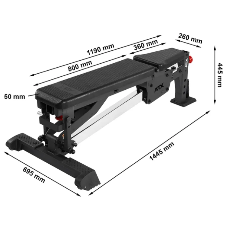 Banc de musculation avec support pour options avant et arrière - Sellerie ergonomique en polyuréthane avec capacité de 500 kg