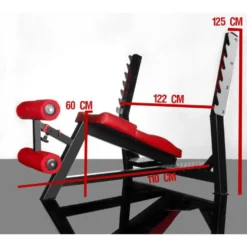 Banc de musculation décliné avec chandelles de support - Support pour jambes sur 8 niveaux