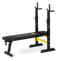 Banc de musculation et support de barre + poste à dips pour home-gym